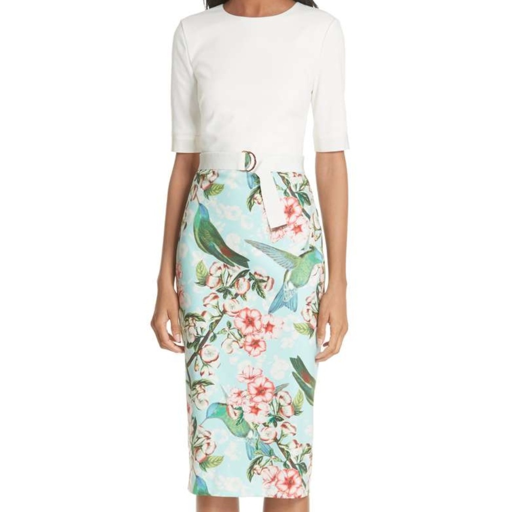 TED BAKER Julieta Nectar Body-Con Dress Sz 5